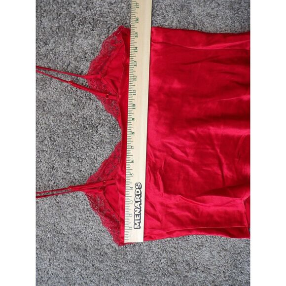 Vtg Y2K Victorias Secret Small Silky Lace RED Camisole Crop Top Womens VALENTINE - Picture 7 of 8